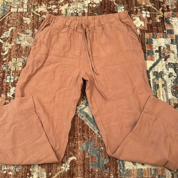 Parachute Pants Womens XL Clay 100% Linen Pants NWOT - Picture 2 of 3